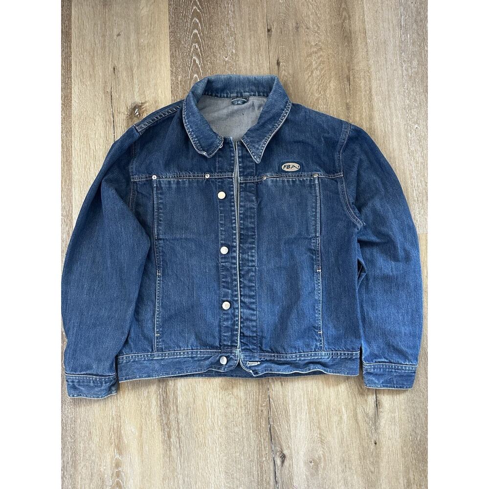 FBA Denim‎ Jean Jacket Men’s Blue Button Front Casual Short Pockets